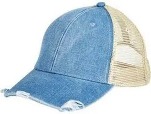 Adams OL102 Distressed Ollie Cap - Light Denim Tan
