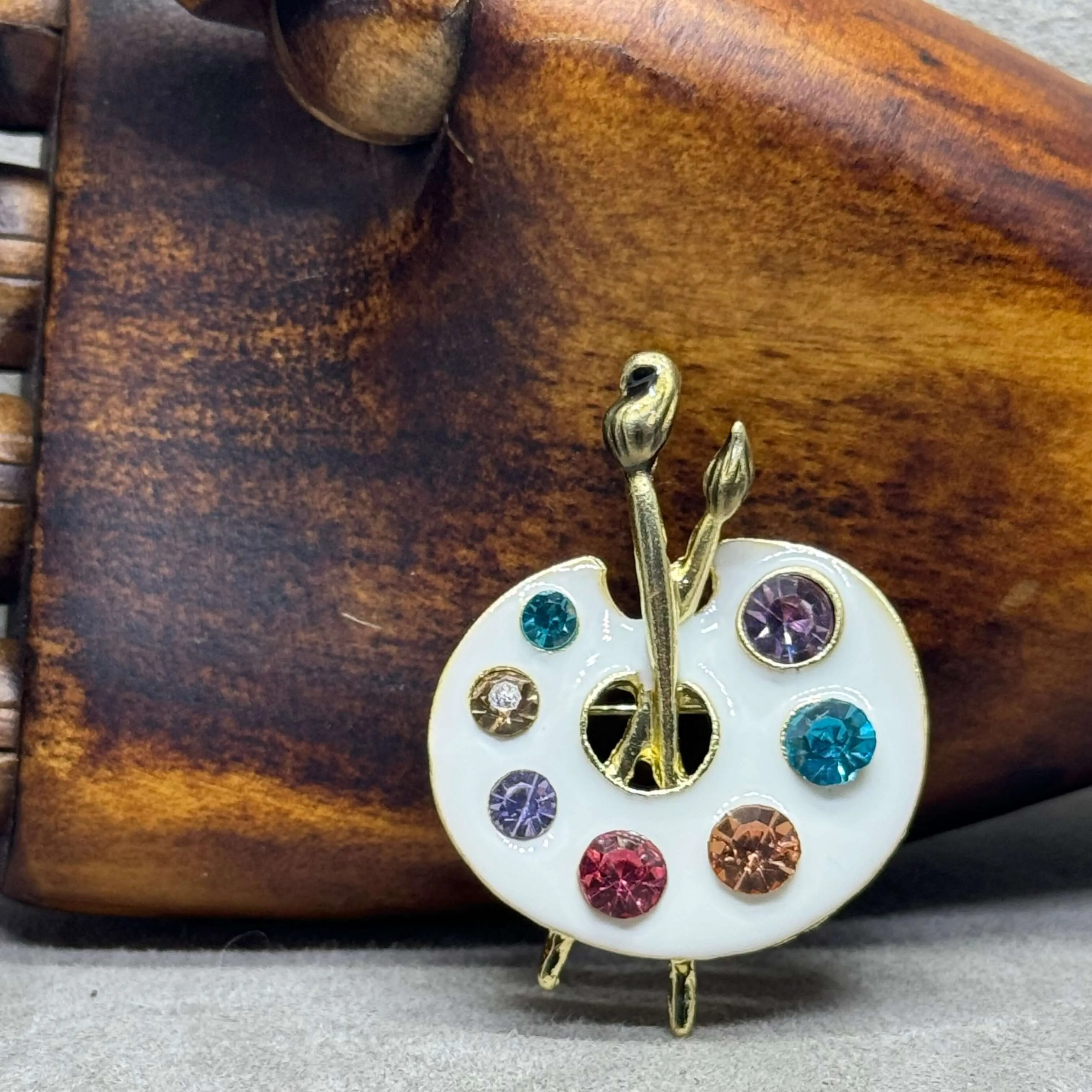 Artists Pallet Enamel Brooch