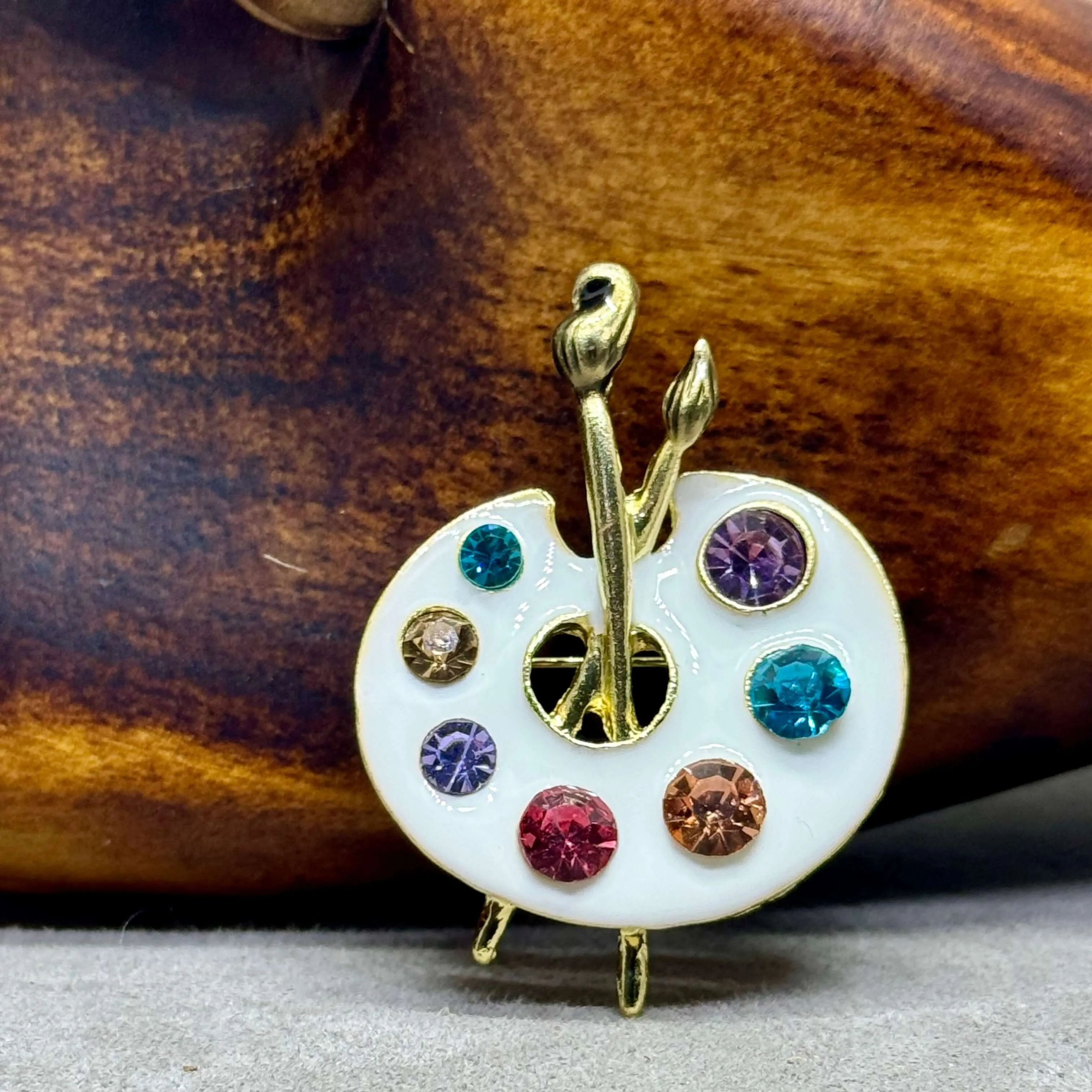 Artists Pallet Enamel Brooch