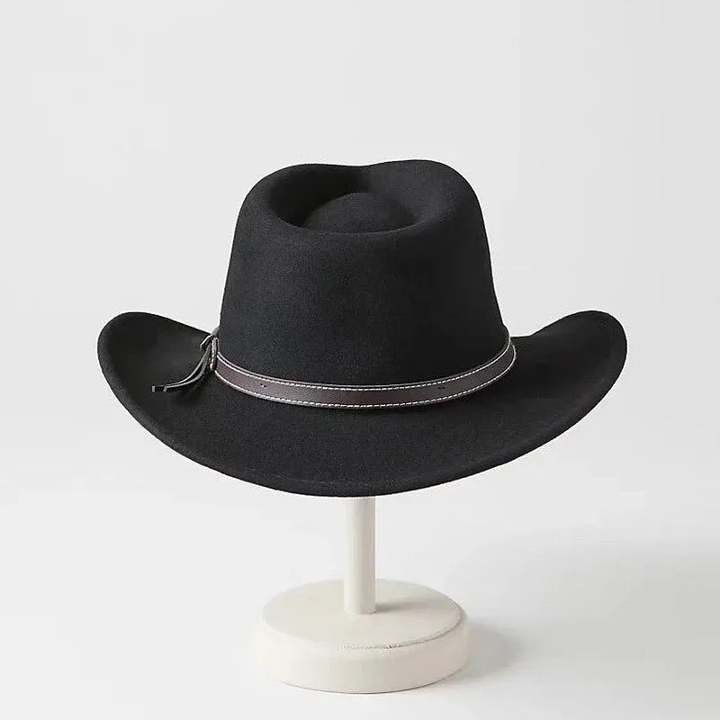 Autumn And Winter Men's Woolen Jazz Denim Hat
