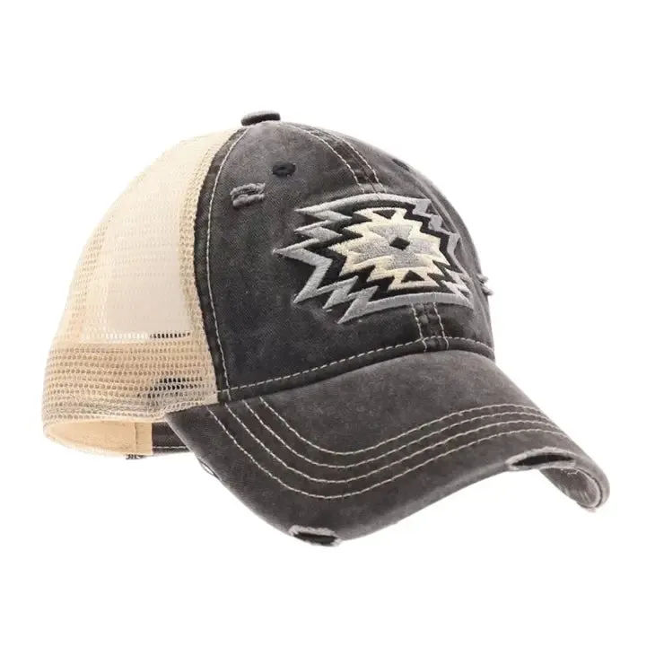 Aztec CC High Mesh Pony Tail Cap