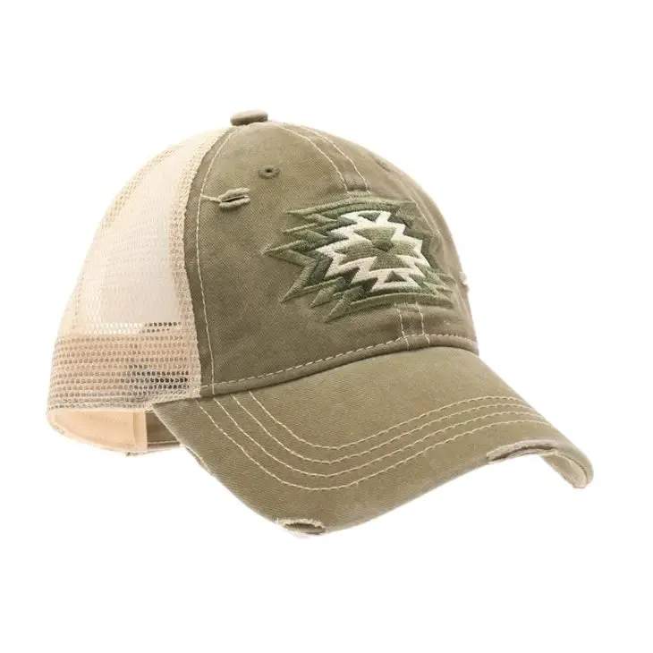 Aztec CC High Mesh Pony Tail Cap