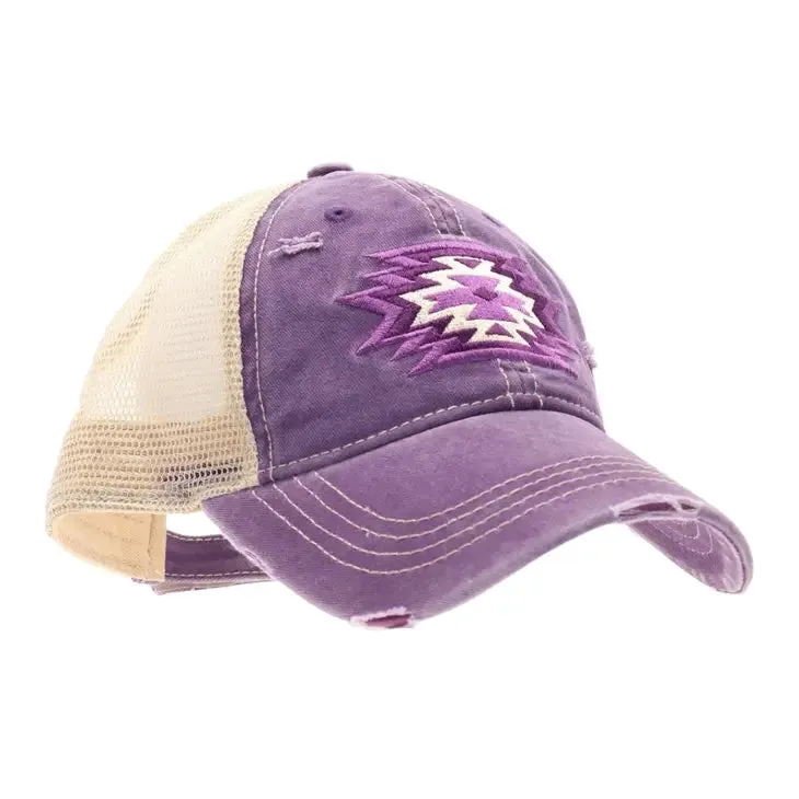 Aztec CC High Mesh Pony Tail Cap