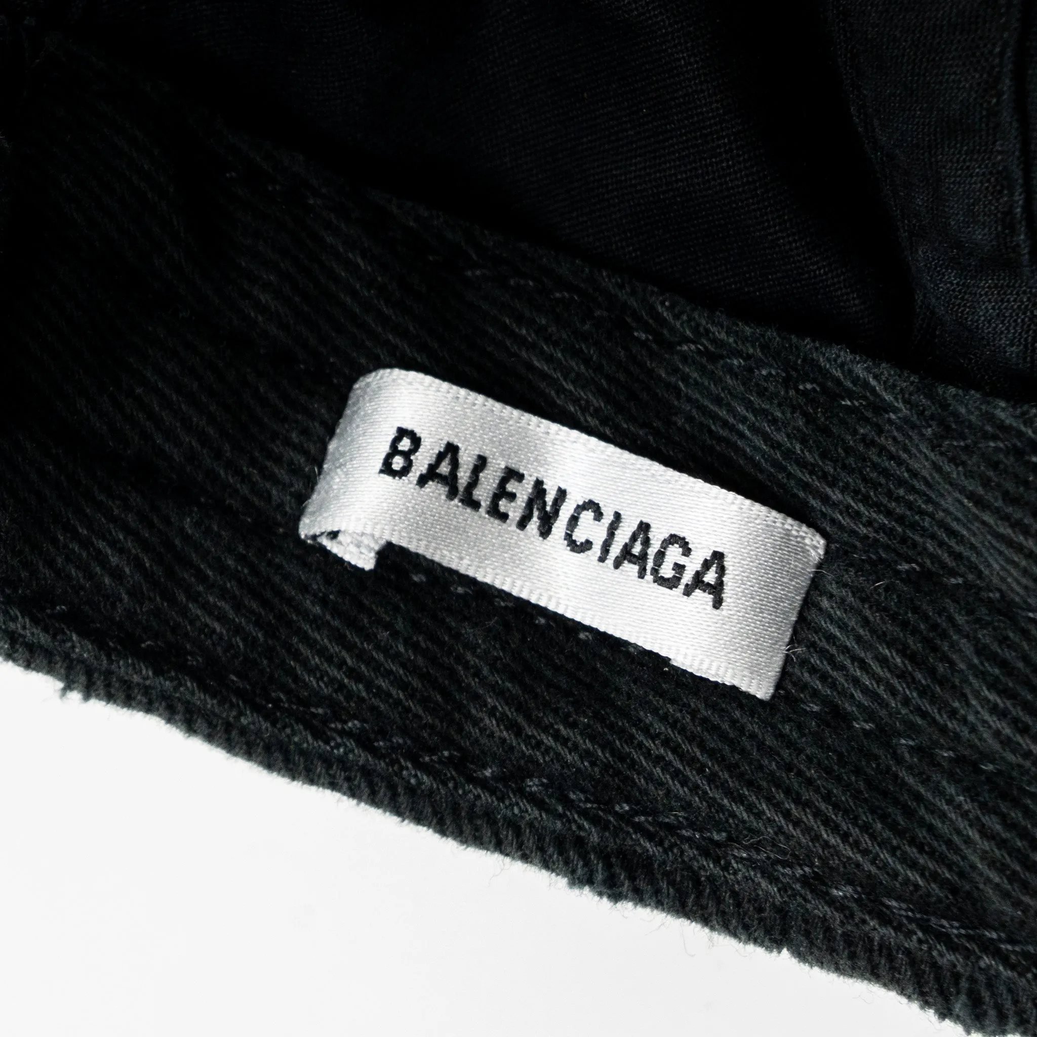 Balenciaga L 2030 distressed piercing Cap Denim Grey