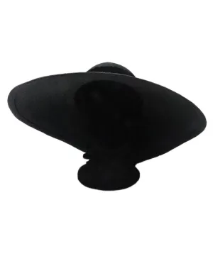 Black Raffia Hat w/ Velvet Bow Trim