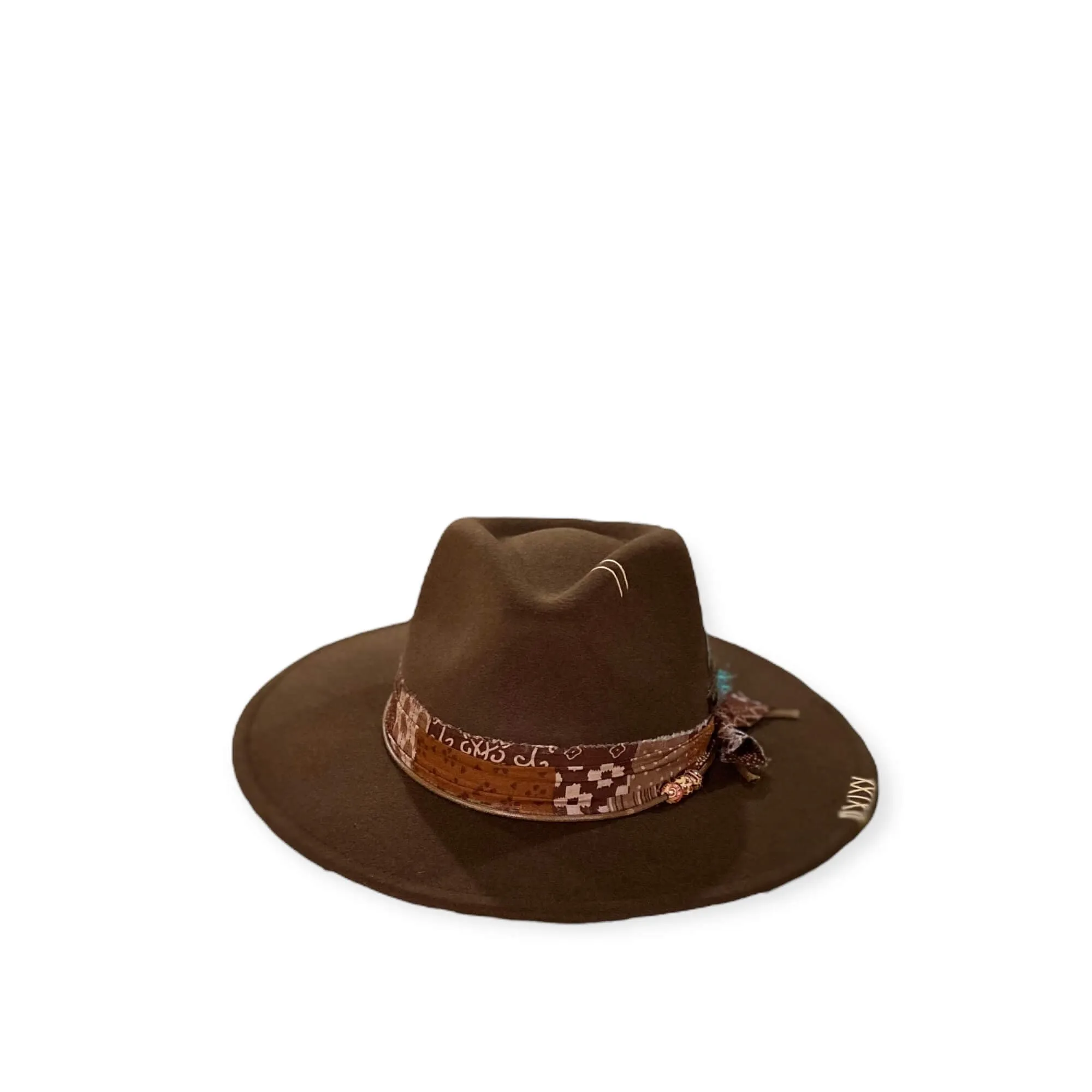 Brown Wide Brim Suede Fedora