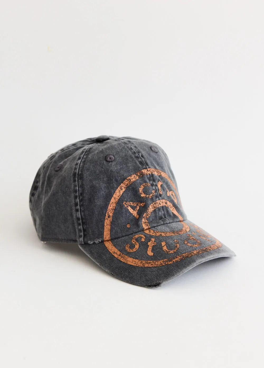 Carliy Denim Button Logo Cap
