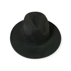Classic Black Stiff Brim Fedora Hat