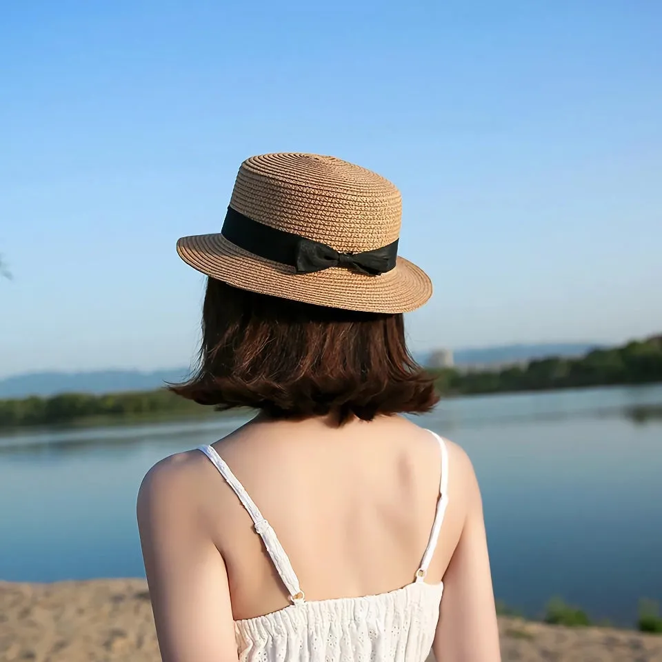 Classic Panama Hat with Bowknot