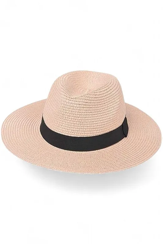 Classic Straw Fedora Hat