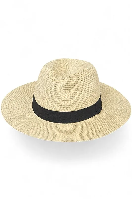 Classic Straw Fedora Hat
