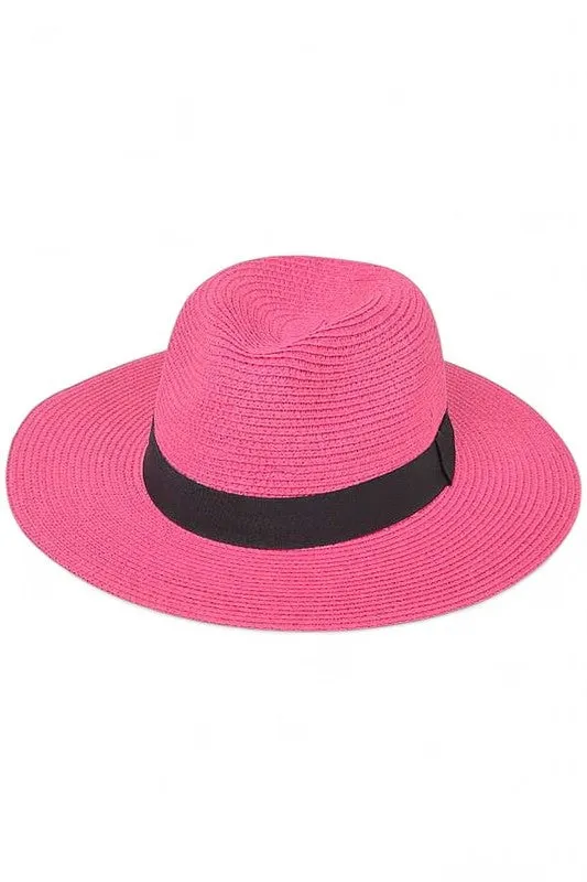 Classic Straw Fedora Hat