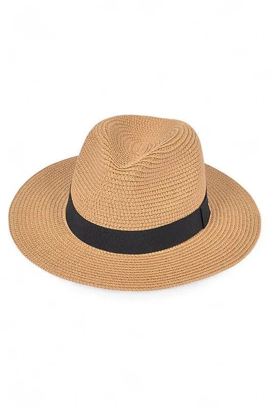 Classic Straw Fedora Hat