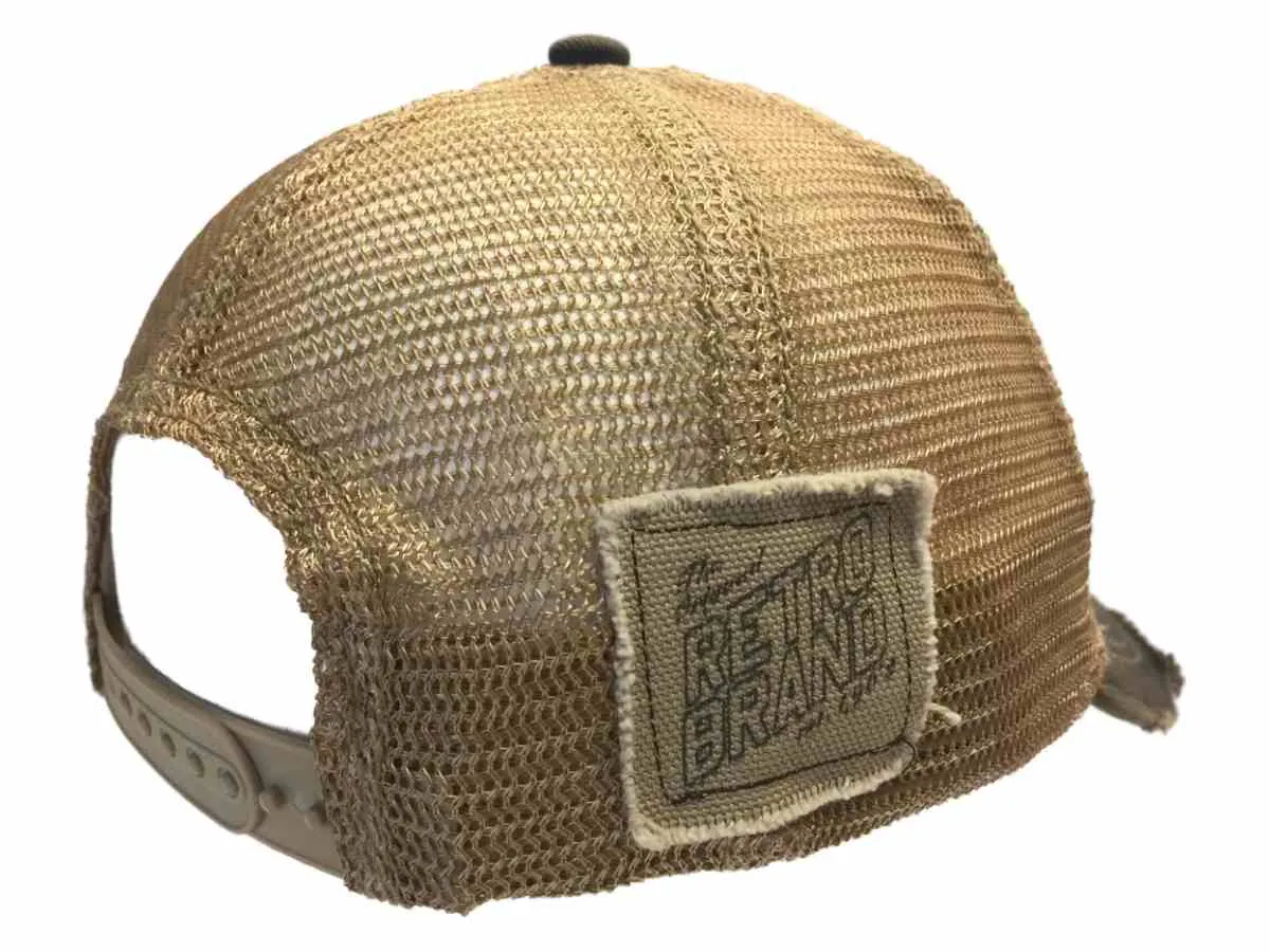 Colt 45 Malt Liquor Retro Brand Denim Washed Distressed Mesh Snapback Hat Cap