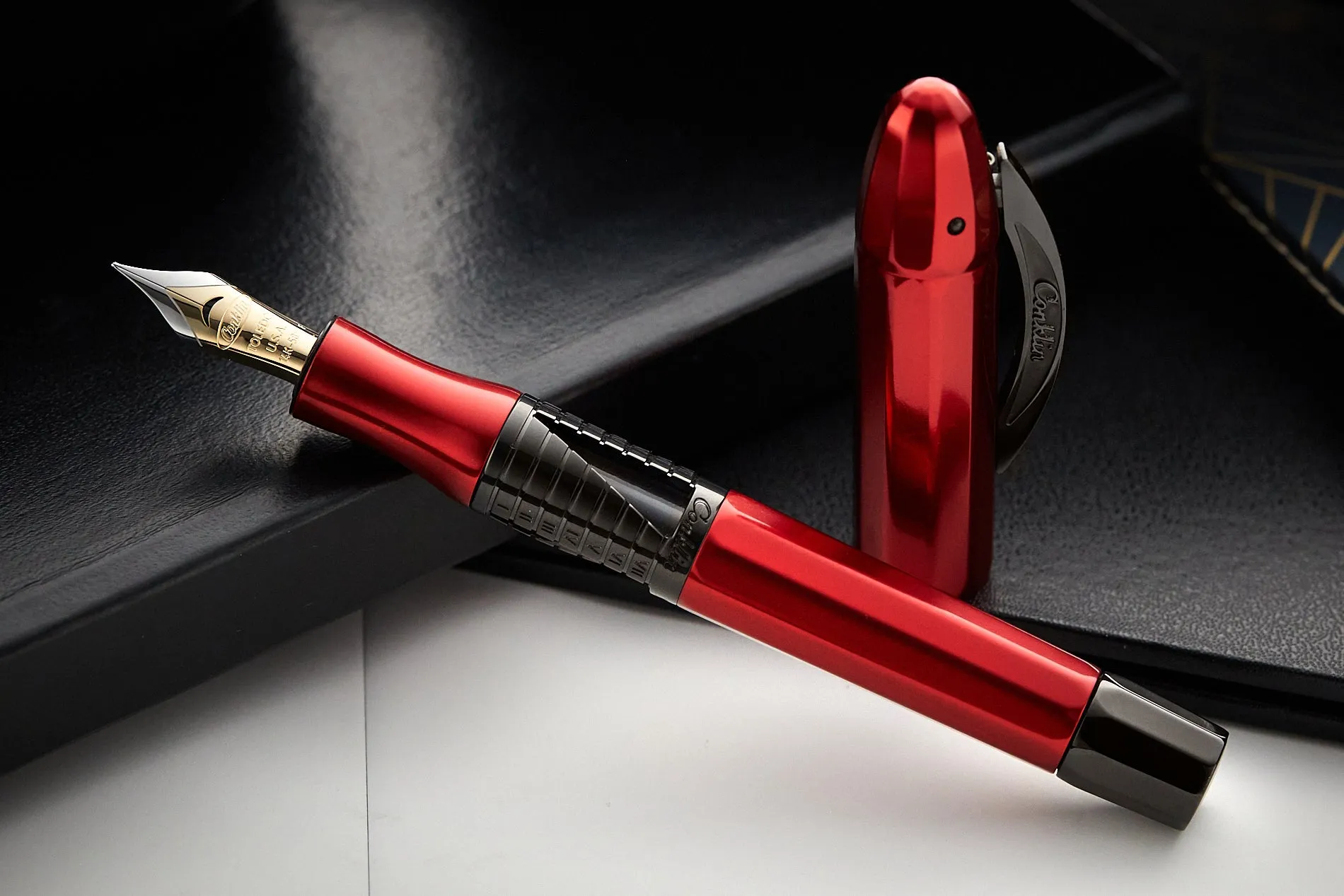 Conklin 125th Anniversary Nozac Classic Fountain Pen - Red/Black (Limited Edition)