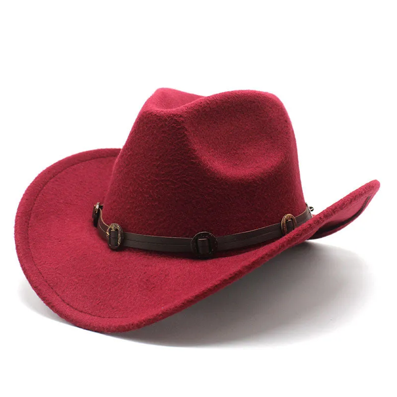 Cowboy Hats Denim Hat Woolen Bowler Hat for Women