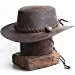 Crazy Leather Cowboy Outback  pull-up waxy finish Vintage Brown hat Handcrafted