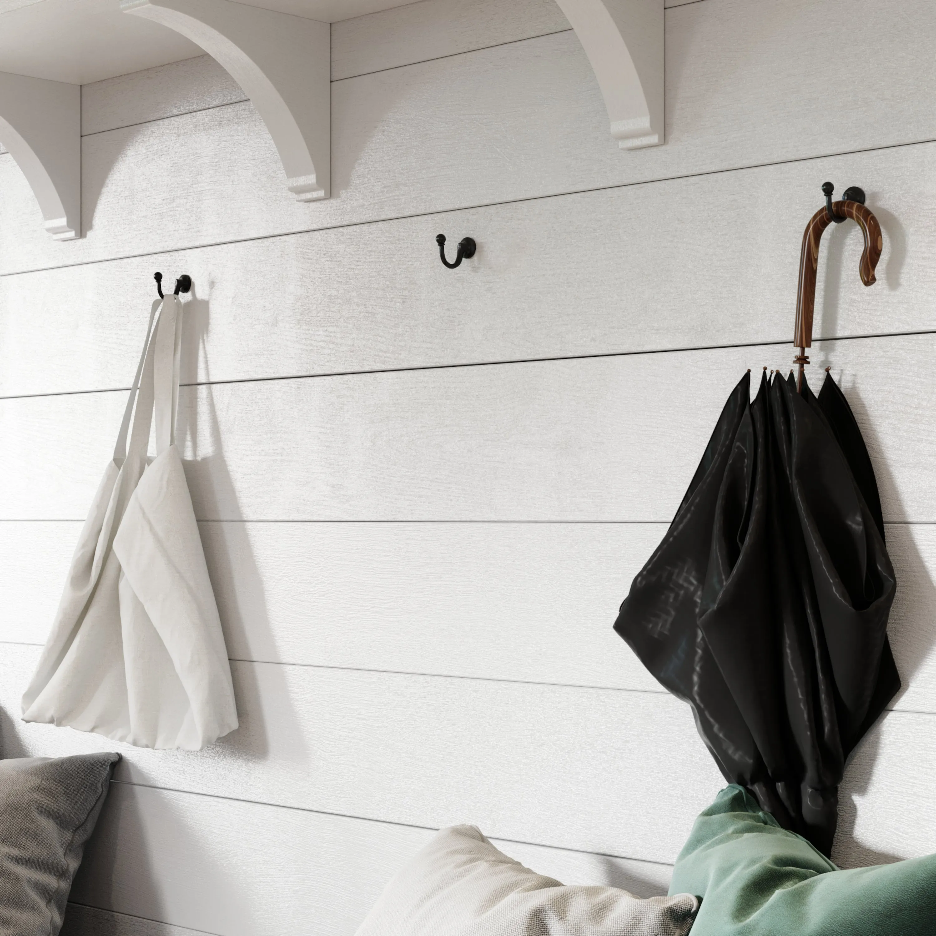[Curve Hook IR8389] Iron Rustic Wall Hook | 2 Sizes