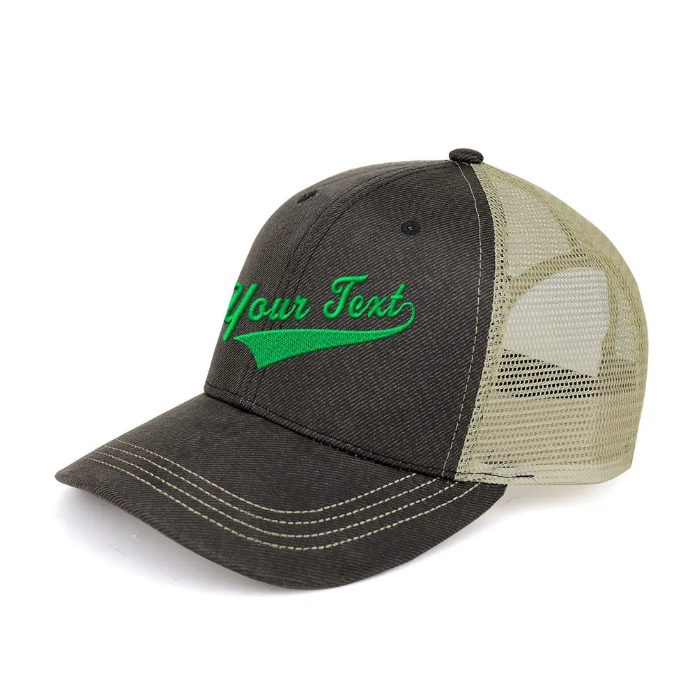 Customized Swoosh and Tail Deluxe Waxed Cotton Trucker Cap