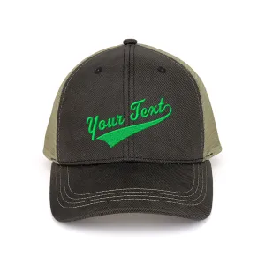 Customized Swoosh and Tail Deluxe Waxed Cotton Trucker Cap