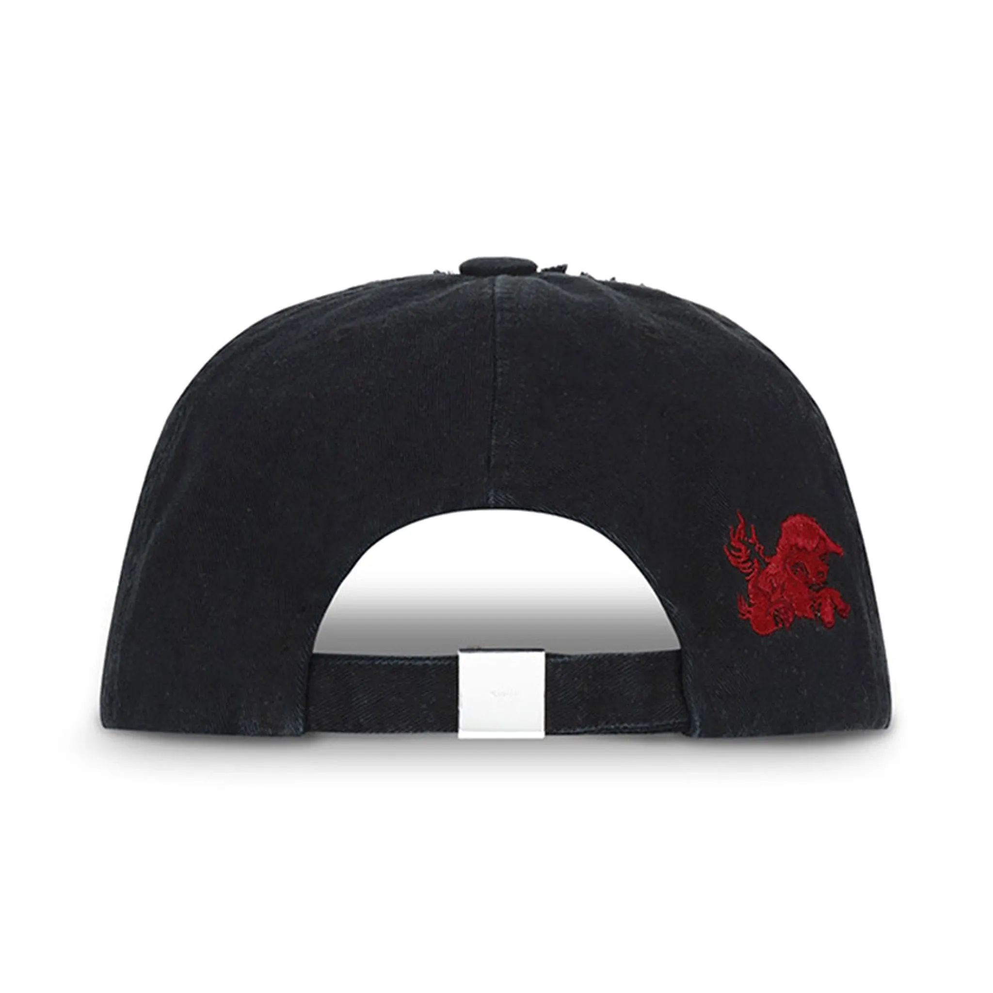 DISTRESSED EMBROIDERED CAP / BLACK