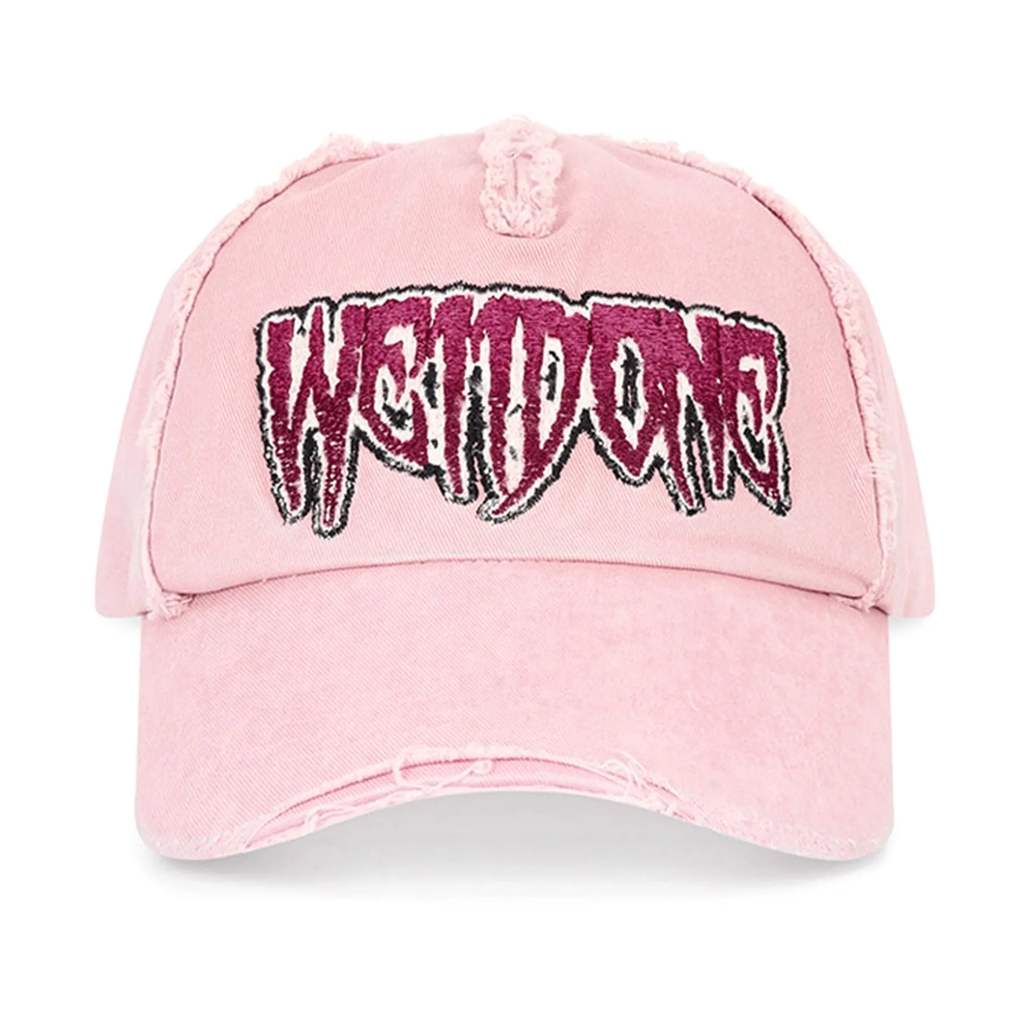 DISTRESSED EMBROIDERED CAP / PINK