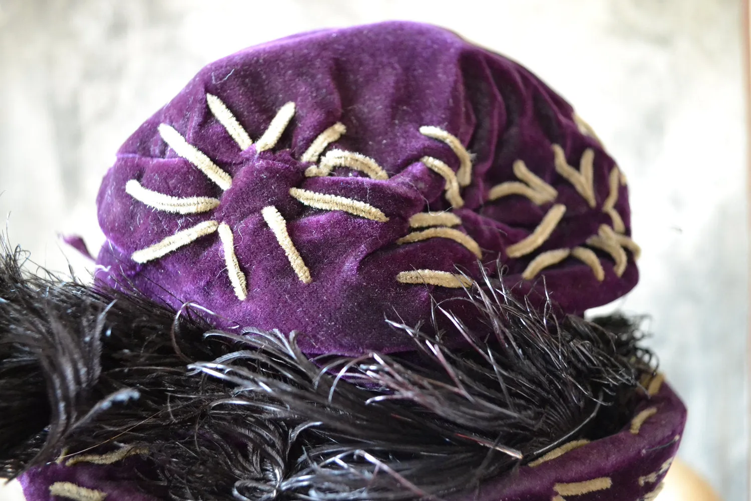 Edwardian Purple Velvet Hat
