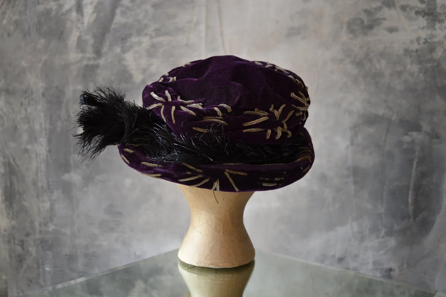 Edwardian Purple Velvet Hat