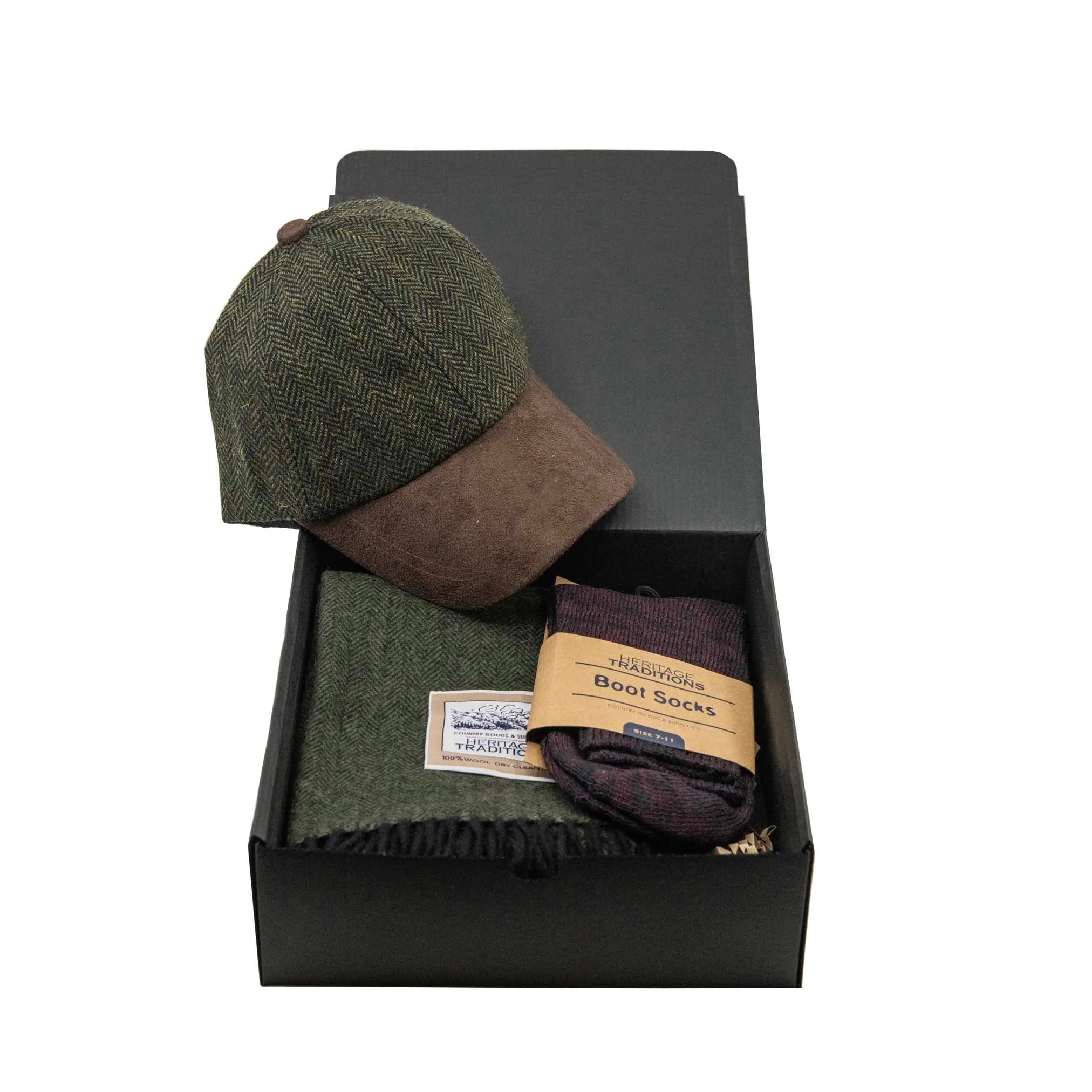 Heritage Green Herringbone Gift Set
