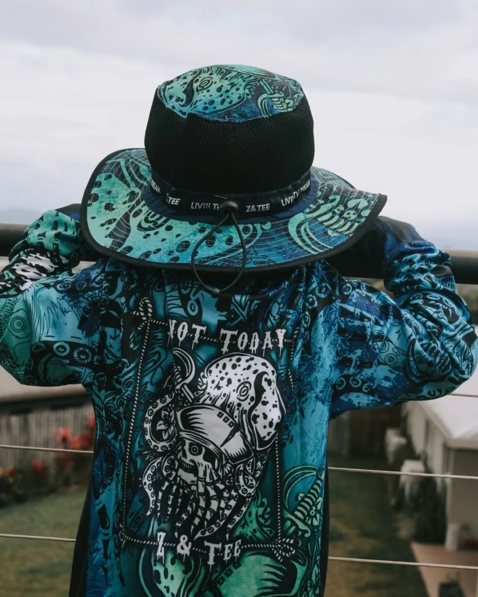 Knot Today Deep Blue Kraken Wide Brim Hat