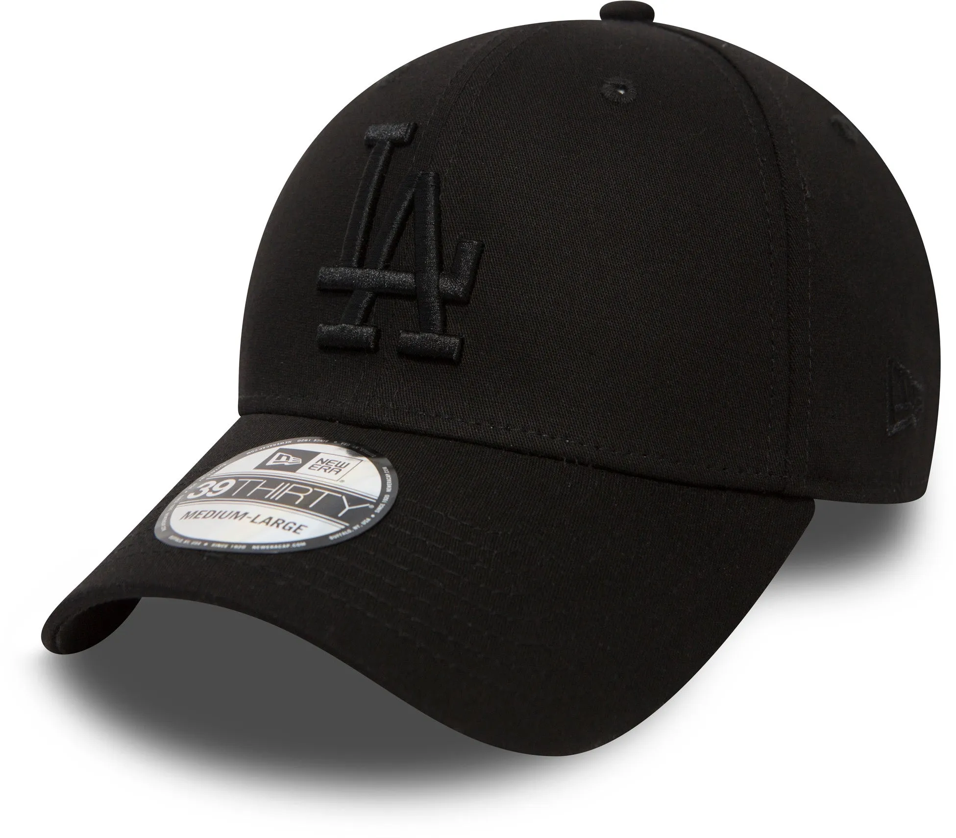 Los Angeles Dodgers New Era 3930 League Essential All Black Stretch Fit Baseball Cap