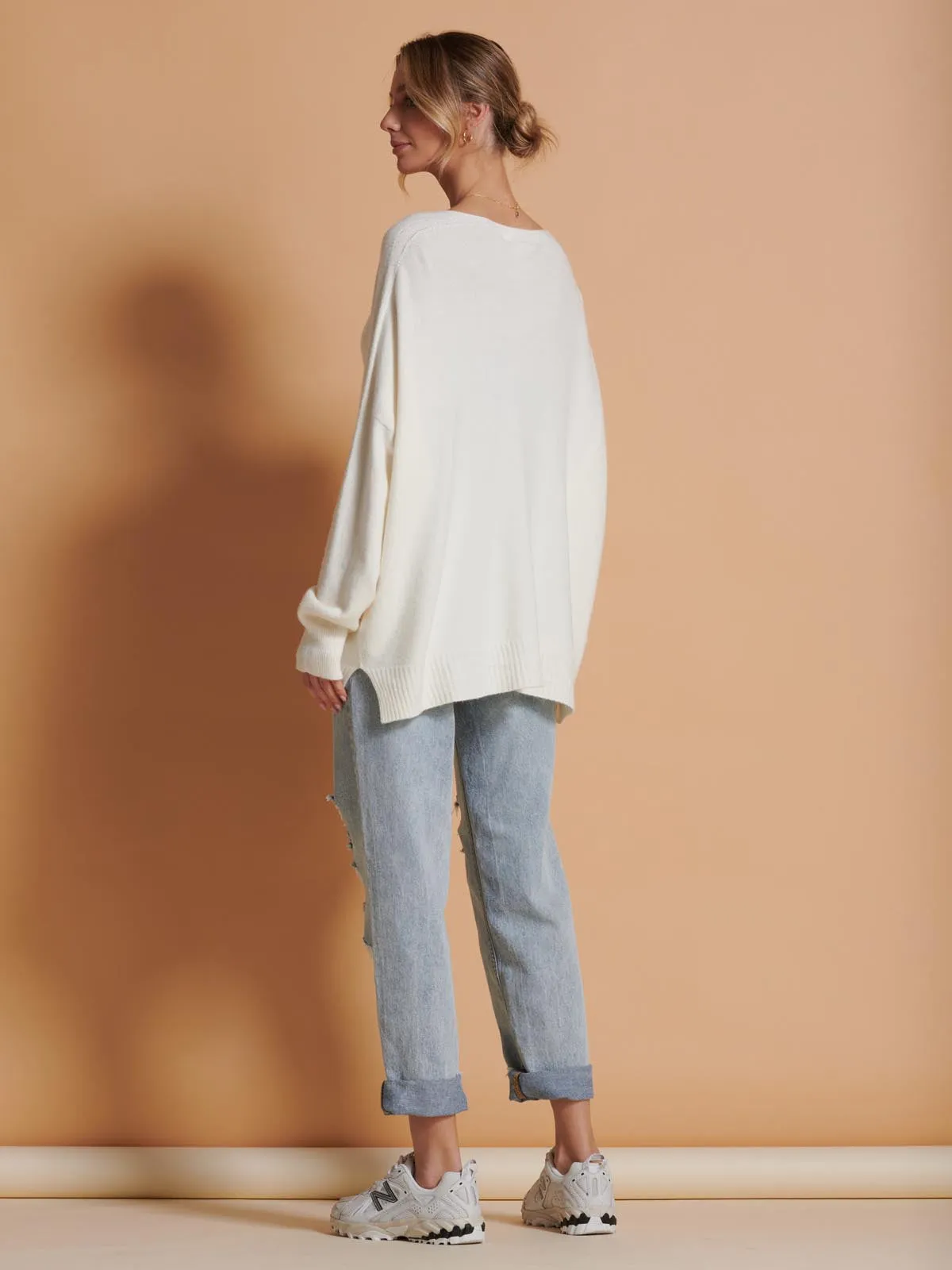 Made in Italy Soft Knit Shell Button Cardigan, Butter