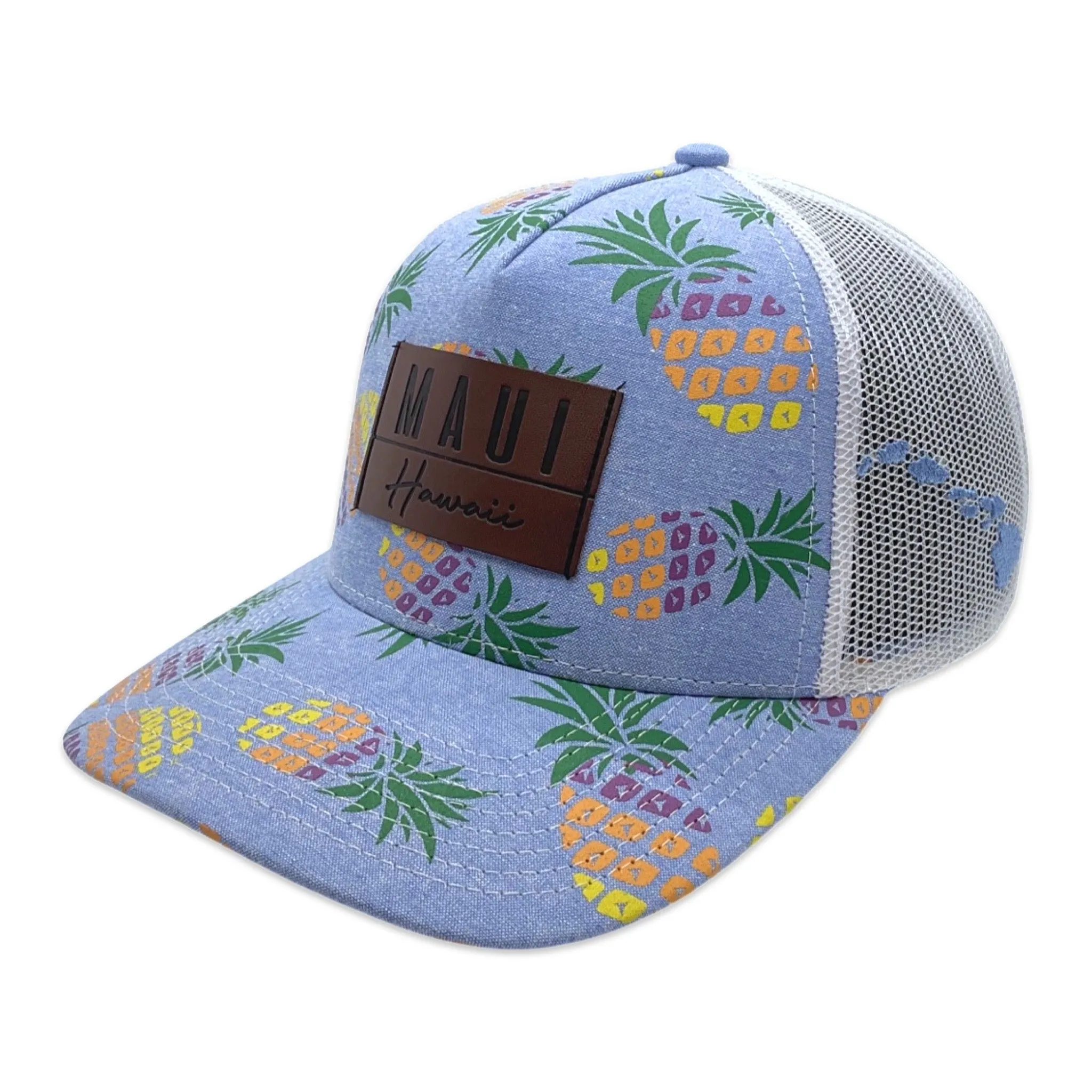 Maui Hawaii Leather Patch Trucker Hat