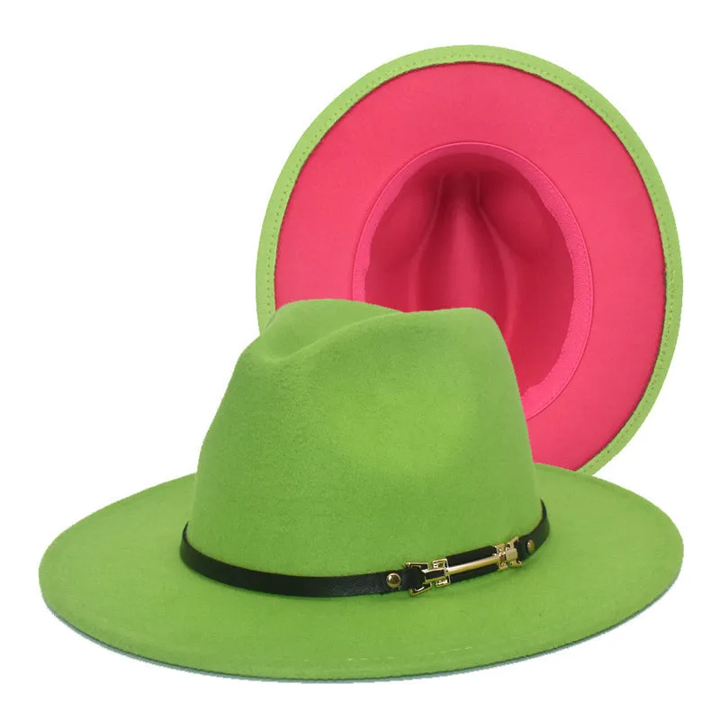 Mens Kentucky Derby Hats Black Hat Female Woolen Bowler Hat
