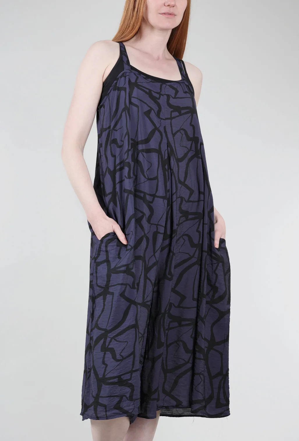 Mod Marble Crop Jumpsuit, Nightsky