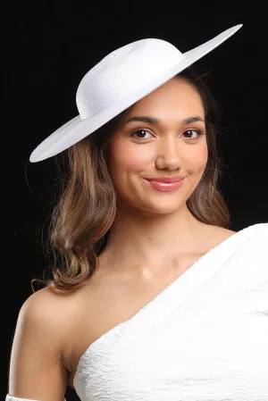 Morgan & Taylor Mini Mona Plate Hat - White