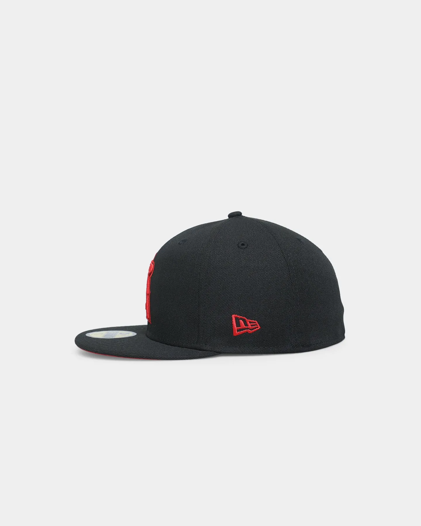 New Era Anaheim Angels "Scarlet Bottom" 59FIFTY Fitted Black/Scarlet