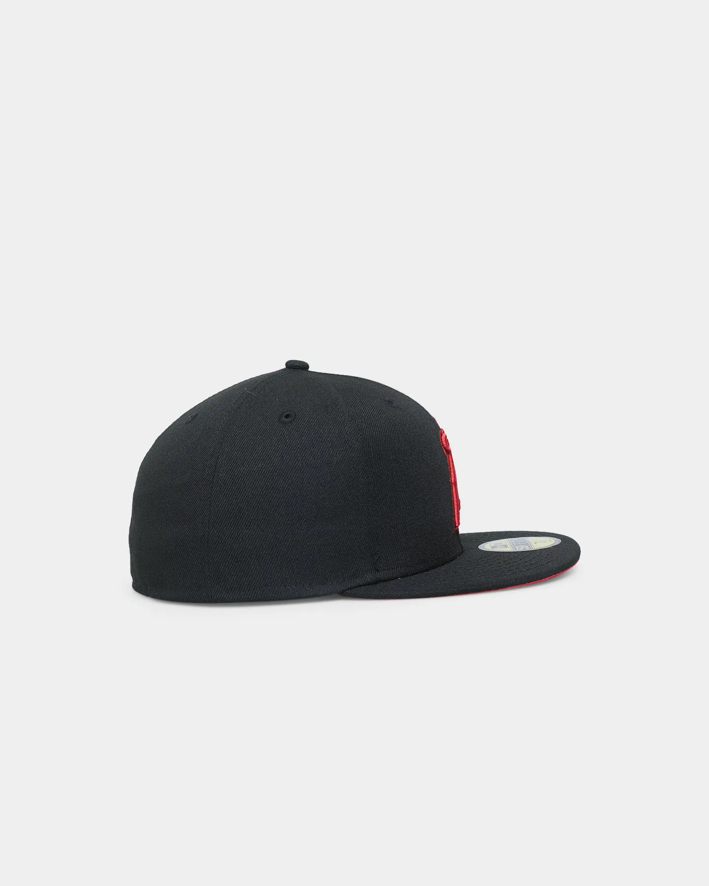 New Era Anaheim Angels "Scarlet Bottom" 59FIFTY Fitted Black/Scarlet