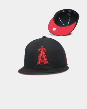 New Era Anaheim Angels "Scarlet Bottom" 59FIFTY Fitted Black/Scarlet