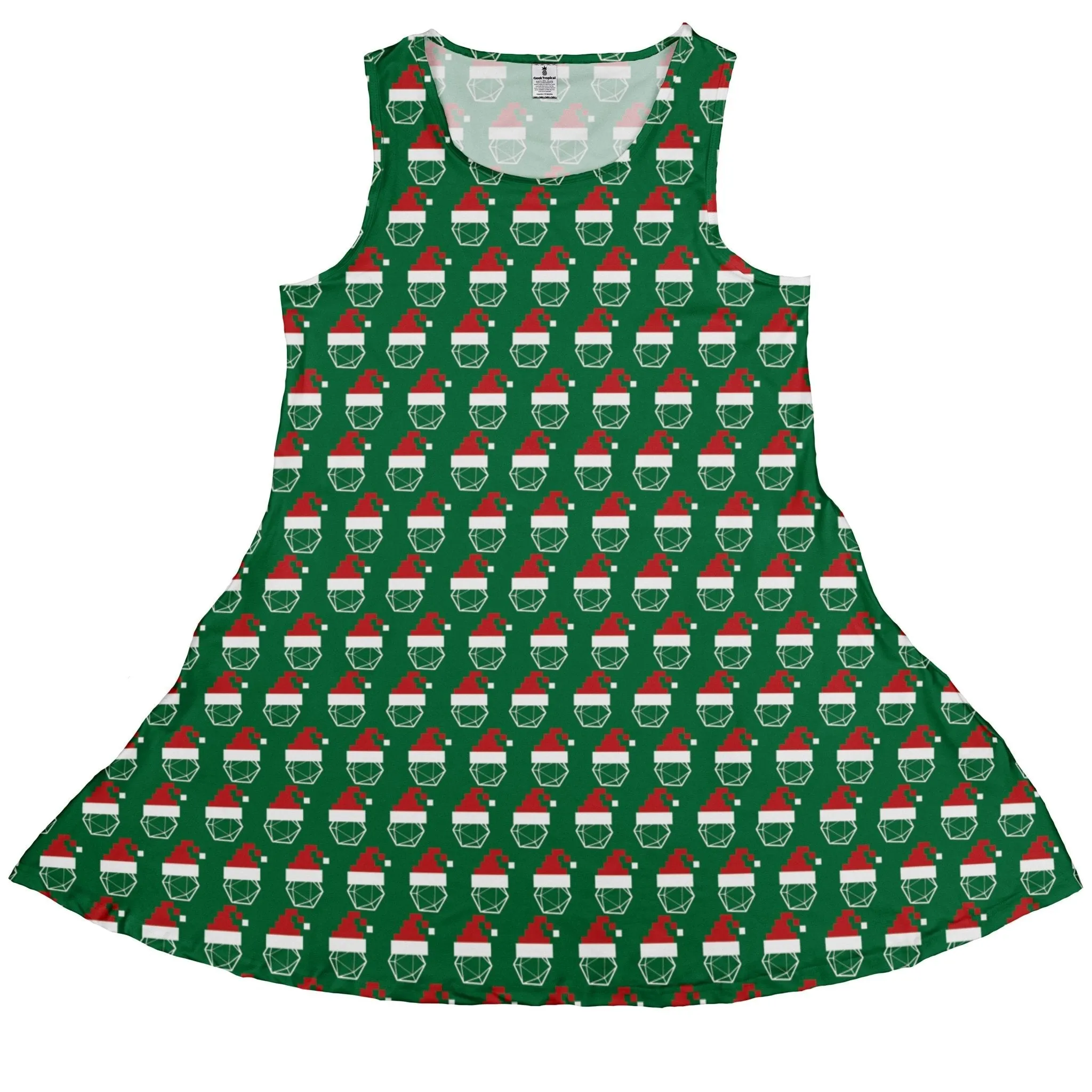 Pixel Santa Hats Dice Dress