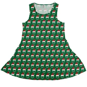 Pixel Santa Hats Dice Dress
