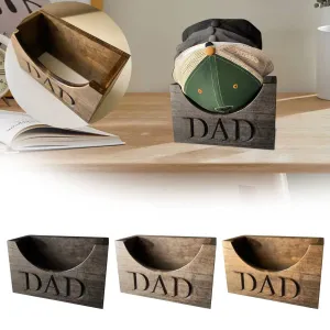 premium Wooden Hat Holder Dad Box Hat Display Stand, Ideal Gift for Dad From Daughter Son, Dad Hat Holder Hat Rack for Baseball Caps Home Organizer Decoration Gifts for Christmas Father's Day