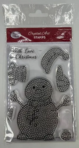 "Friendly Snowman" Crystal Art A6 Stamp Set
