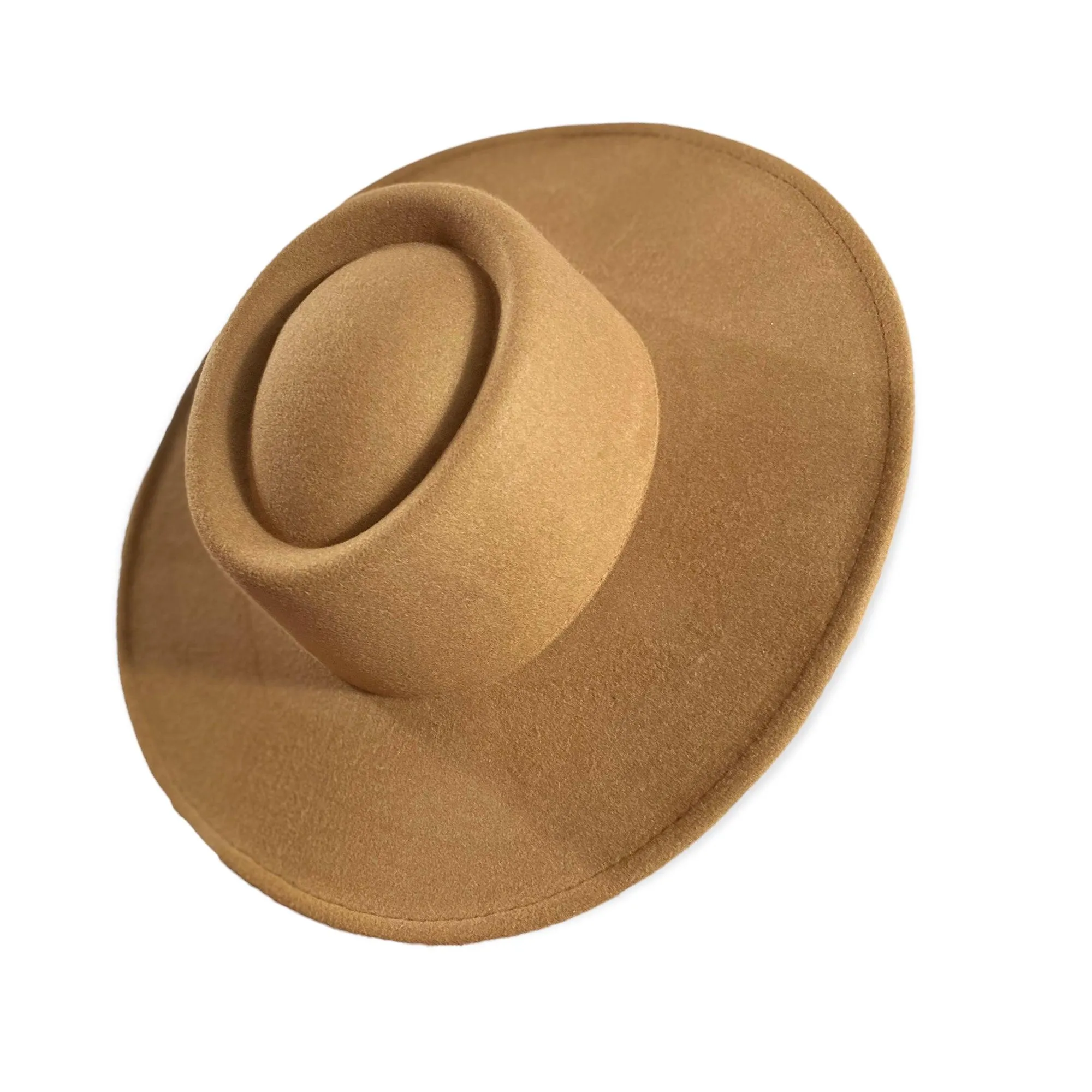 Rich Brown Pork Pie Extra Wide Brim Hat