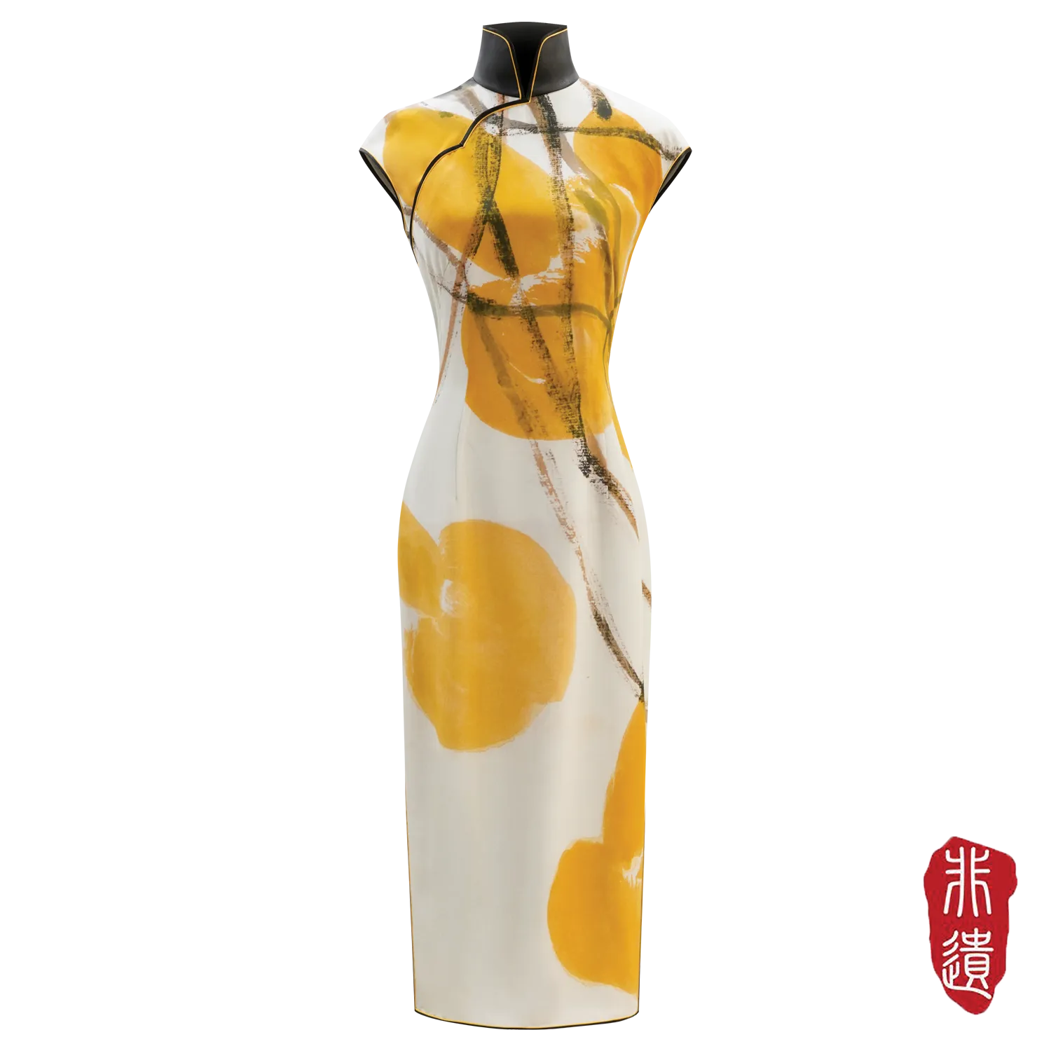 SPARKLE COLLECTION x HKMoA【GOURDS】Masterpiece Collection Haute Couture 100% Silk Cheongsam (Cap Sleeve / Regular Fit) (葫蘆) (齊白石)