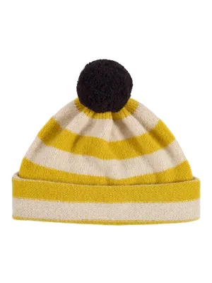 Stripe Pompom Hat