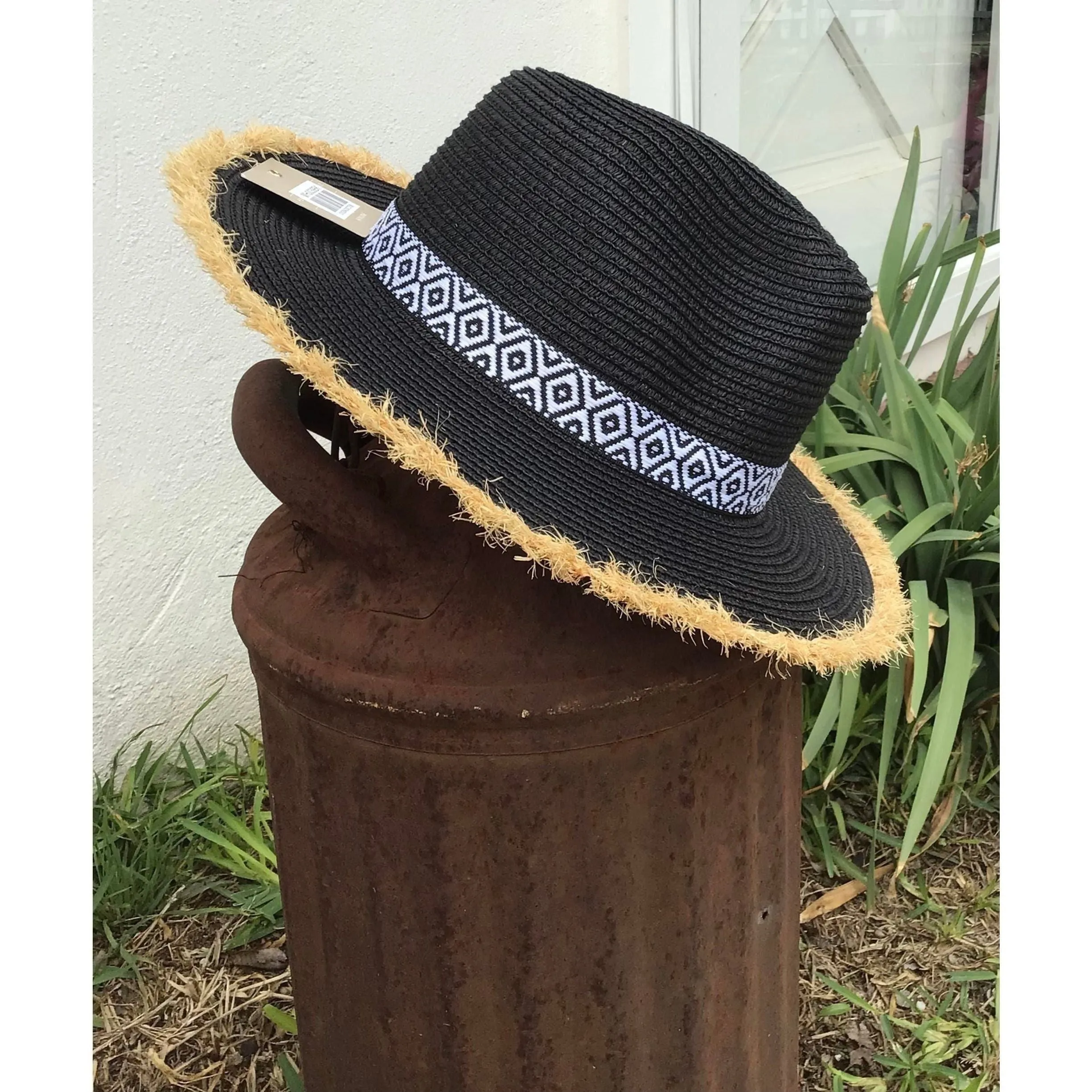 Summer Straw Hat with Fringe
