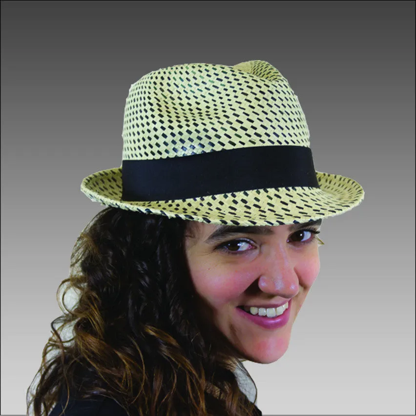 Tumia Striped Trilby Panama Hat