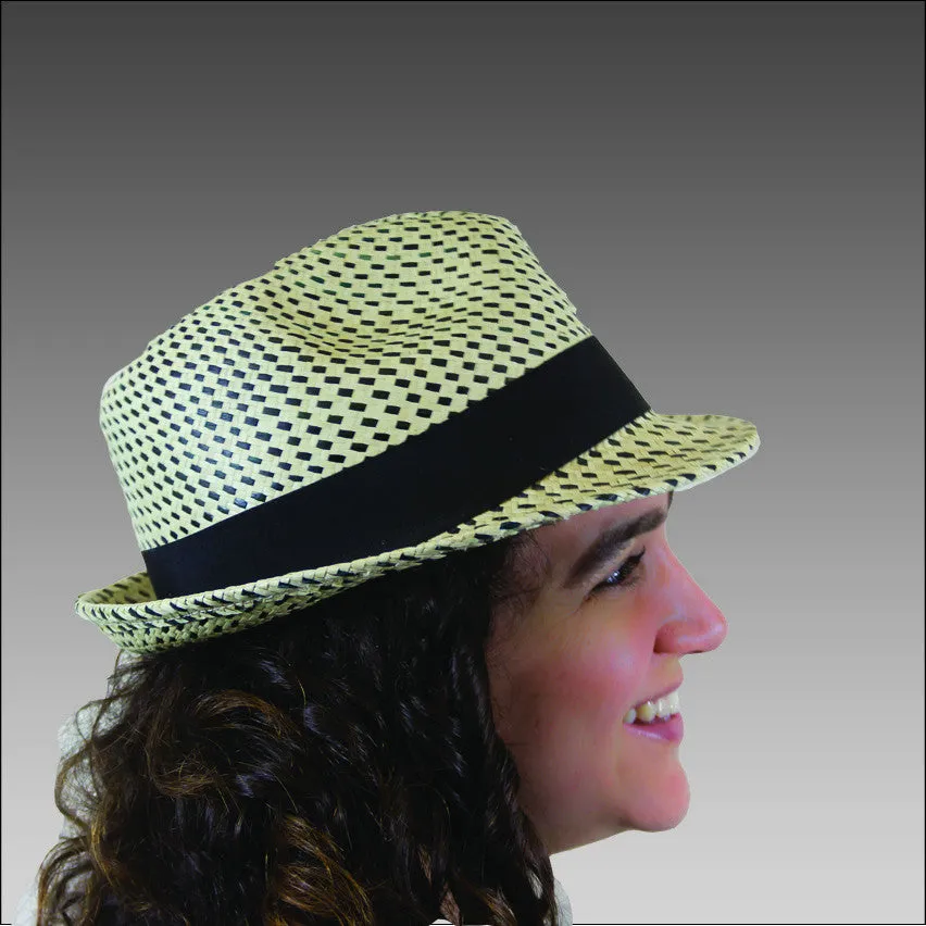 Tumia Striped Trilby Panama Hat