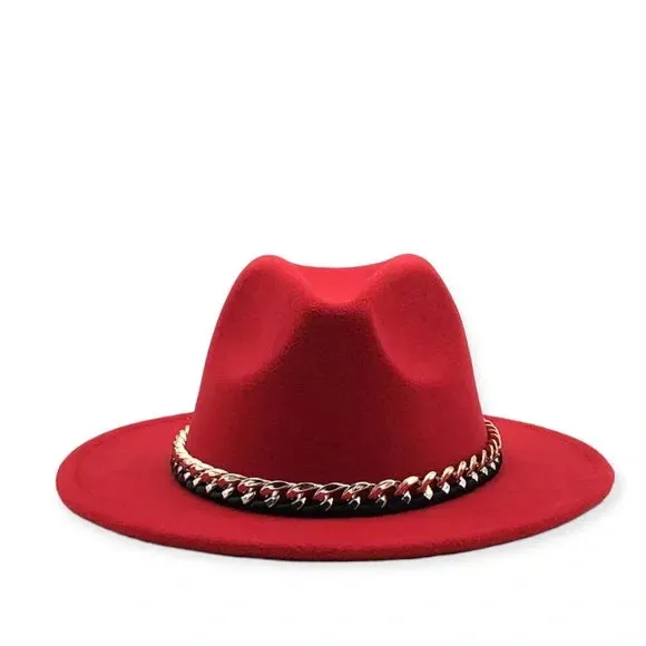 Urban Ribbon Chain Fedora Hat